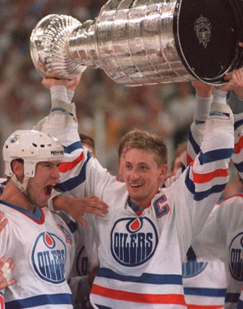 Wayne Gretzky with the Stanley Cup