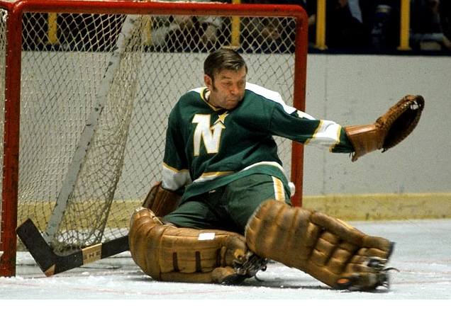 Gump Worsley with the North Stars