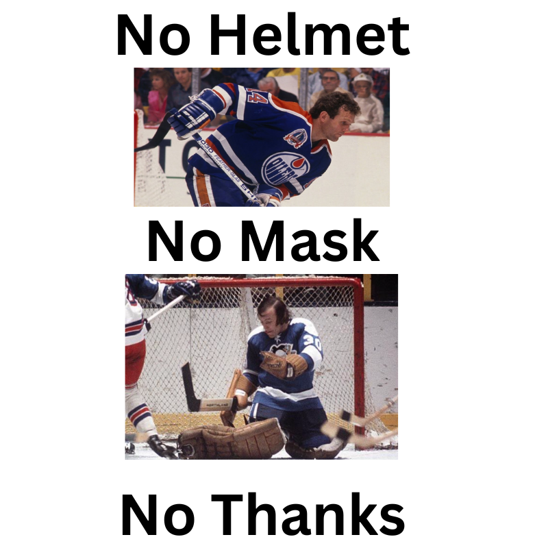 last NHL players with no mask and no helmet