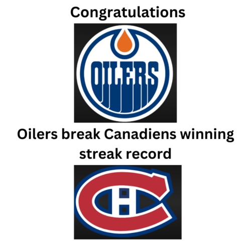 Oilers break Canadiens winning streak record