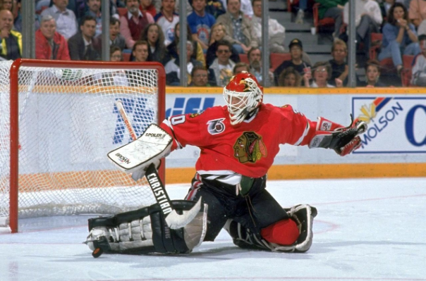 Ed Belfour with Chicago Black Hawks