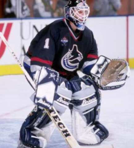 Sean Burke with the Vancouver Canucks